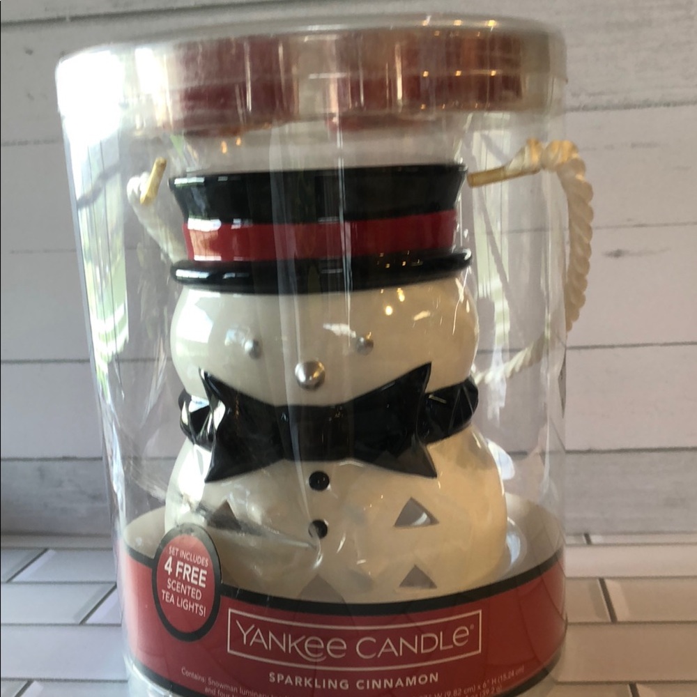 Yankee Candle Snowman Luminary Jar - White, Black, Red